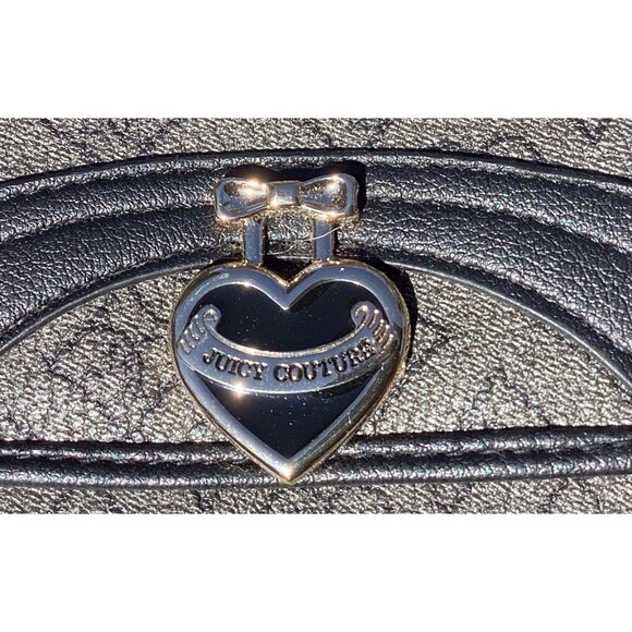 Juicy Couture Liquorice Precious Moments Single Gusset Flap Clutch Wallet Heart - Picture 3 of 7